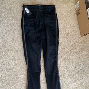 Black Skinny Jeans with Silver Zippers
